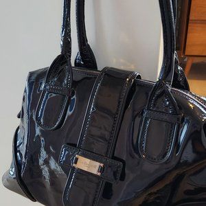 LK Bennett Patent Blue Shoulder Bag